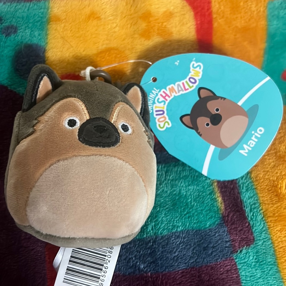Mario German Shepherd Squishmallow Clip
